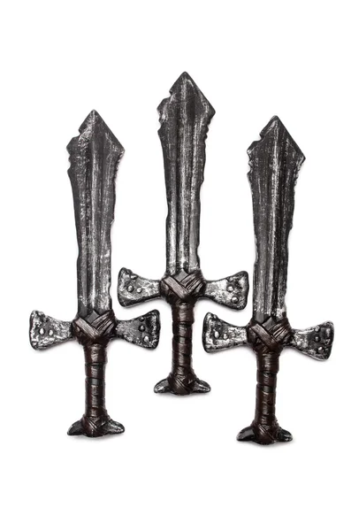Middeleeuwse zwaarden geïsoleerd op de witte — Stockfoto