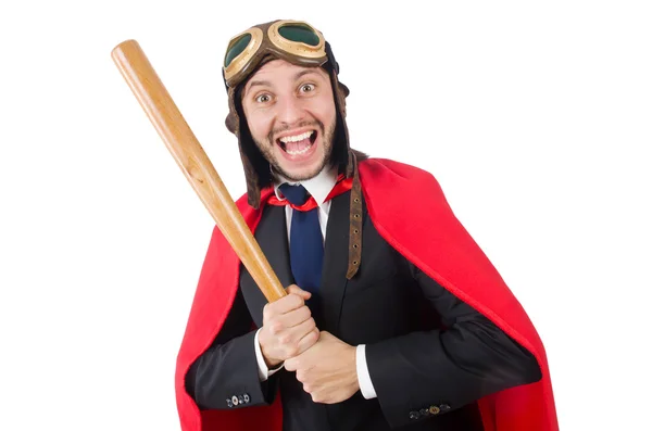 Mann mit roter Kleidung in witzigem Konzept — Stockfoto