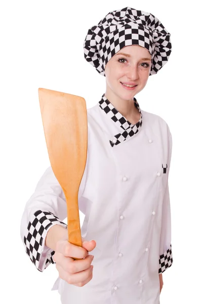 Unga kvinnliga kock — Stockfoto