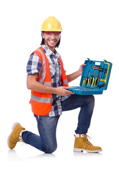 Trabajador de construcción con caja —  Fotos de Stock