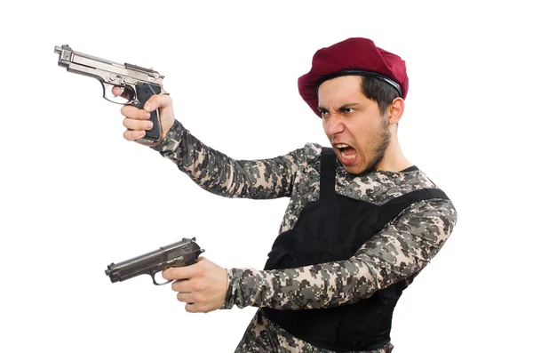 Soldier with a weapons — Stock Photo, Image