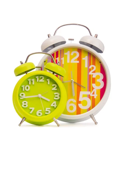 Relojes de alarma en blanco — Foto de Stock
