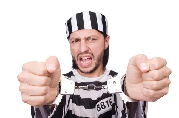 Prison inmate isolated on the white background — Stock Photo, Image