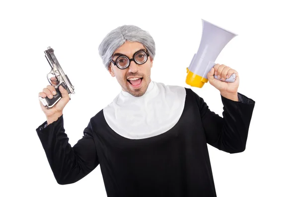 Young man wearing as nun — Stock Photo, Image