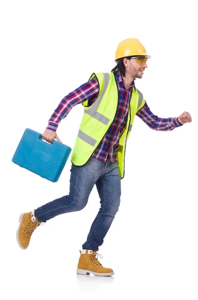 Trabajador de construcción con caja — Foto de Stock