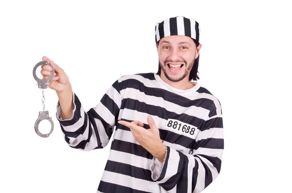 Prison inmate isolated on the white background — Stock Photo, Image