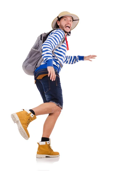 A tourist with backpack — Stock Photo, Image