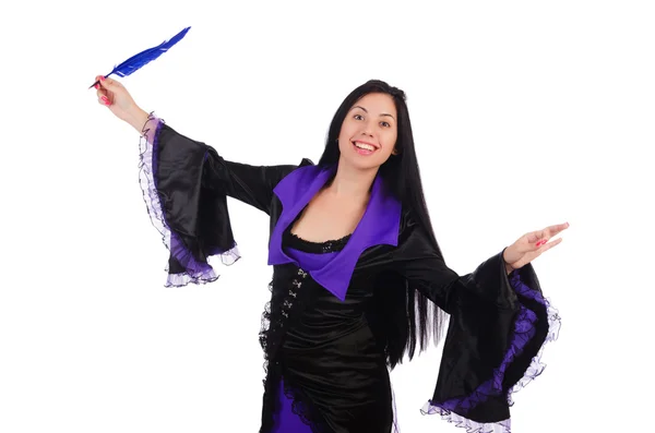 黒と紫のドレスを着た女性 — ストック写真