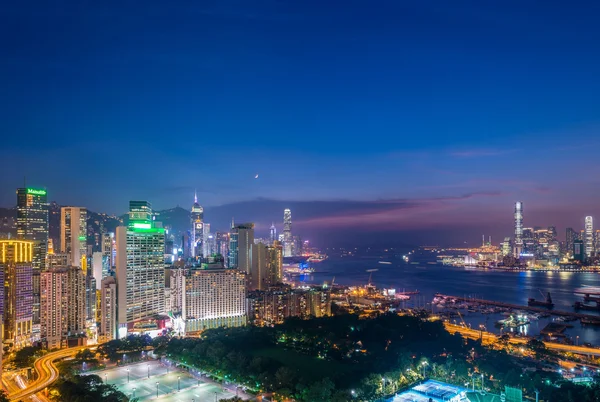 Vista de Hong Kong durante o pôr do sol — Fotografia de Stock