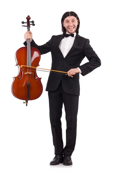 Lustiger Mann mit Musikinstrument — Stockfoto
