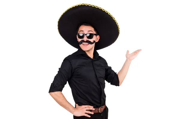 Homem usando chapéu sombrero mexicano — Fotografia de Stock