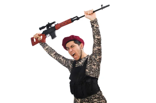 Soldat cu o armă — Fotografie, imagine de stoc
