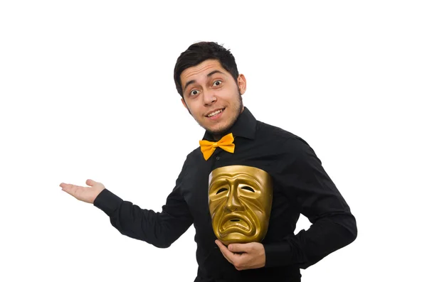 Man med venetianska Guldmasken — Stockfoto