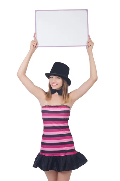Mladá žena s kloboukem — Stock fotografie