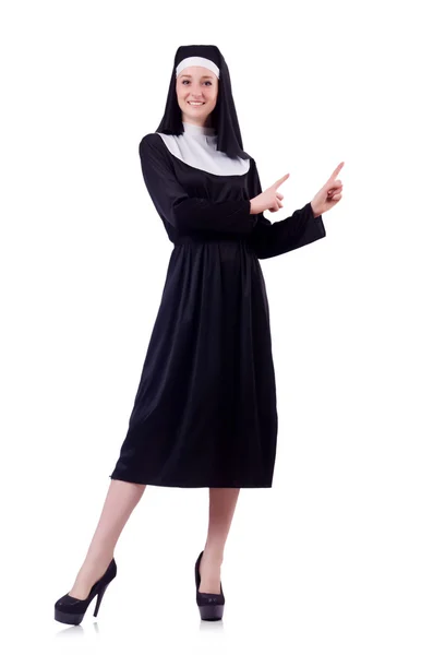 Nun isolated on the white background — Stock Photo, Image