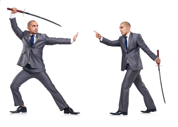 Two men with sword — Stock Photo, Image