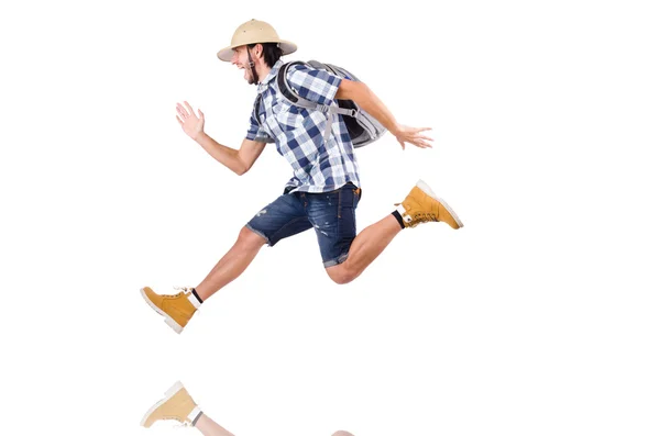 A tourist with backpack — Stock Photo, Image