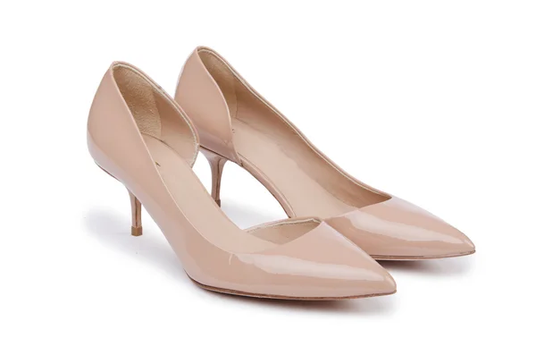 Sapatos de mulher em branco — Fotografia de Stock