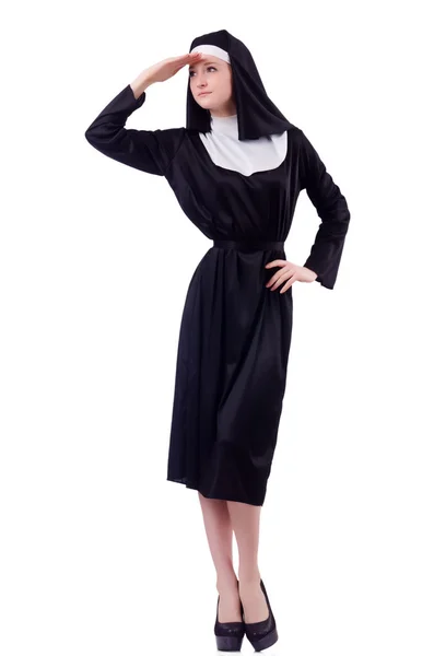 Woman dressed as a nun — Stock Photo, Image