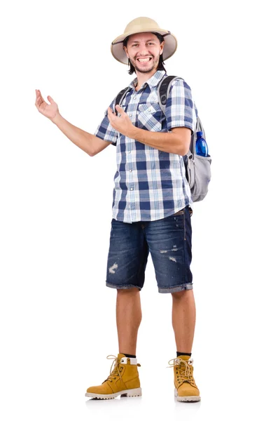 A tourist with backpack — Stock Photo, Image