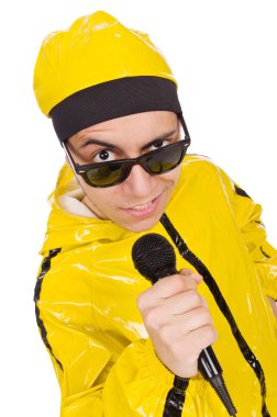 Komik performans mikrofon ile