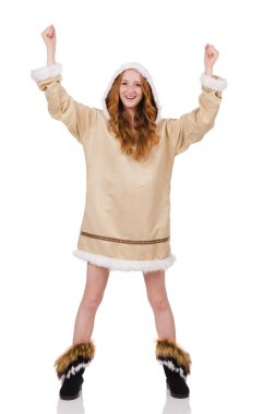 Kürk elbiseleri Eskimo kız