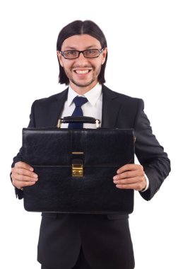 evrak çantası ile genç işadamı