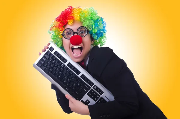 Buffo clown contro il gradiente — Foto Stock