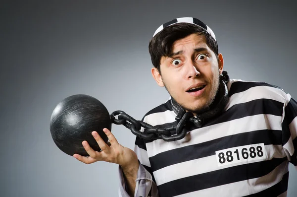 Prison inmate in funny concept — Stock Photo, Image