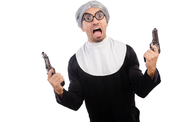 Junger Mann trägt als Nonne — Stockfoto