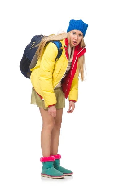 Menina em roupas brilhantes de inverno — Fotografia de Stock