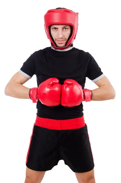 Rolig boxer med röda handskar — Stockfoto