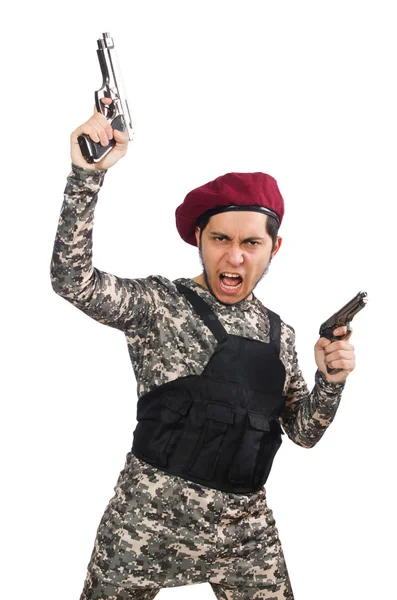 Soldat med ett vapen — Stockfoto
