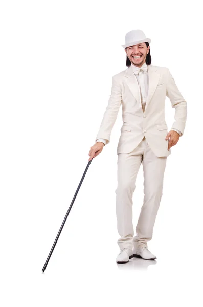 Джентльмен в белом костюме — стоковое фото
