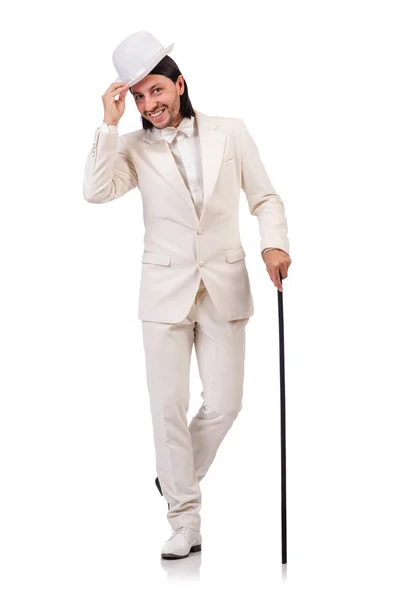 Джентльмен у білому костюмі — стокове фото