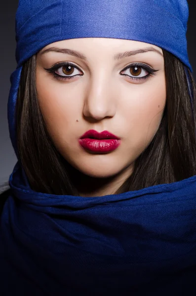 Portrait of the young woman with headscarf — Stock Photo, Image