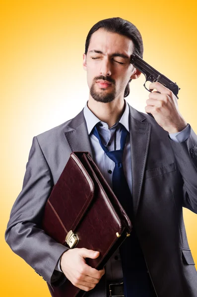 Businessman committing suicide — Stock Photo, Image