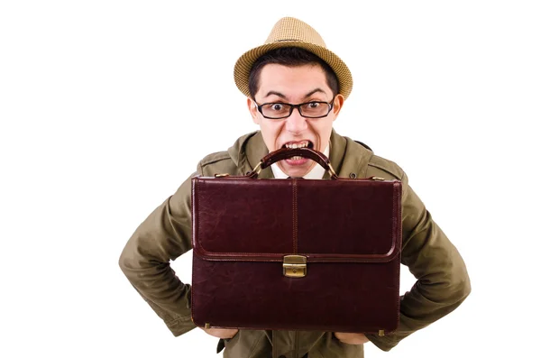 Young man with briefcase — Stock Photo, Image