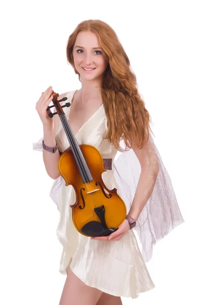 ヴァイオリンと古代の女神 — ストック写真