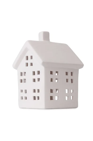 粘土玩具房子上白色孤立 — 图库照片