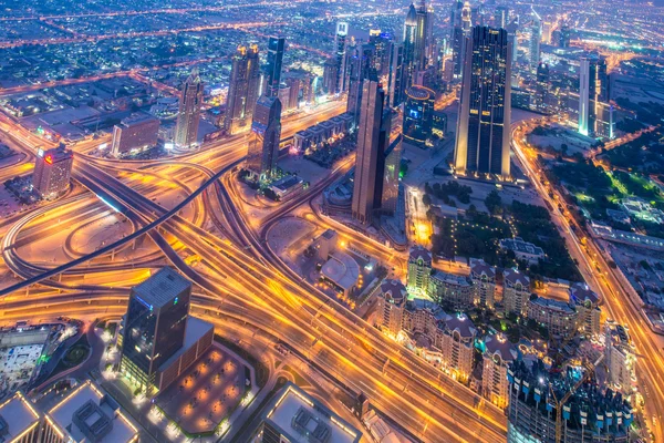 Panorama of night Dubai — Stock Photo, Image