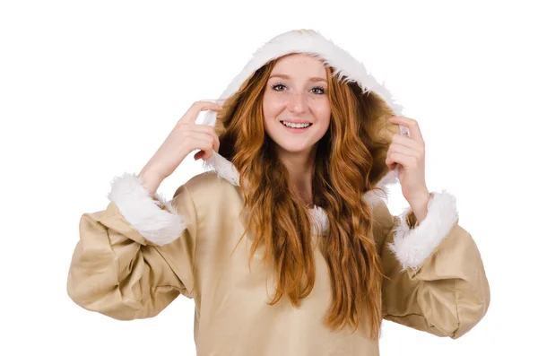 Eskimo girl in  fur clothes — Stock Photo, Image