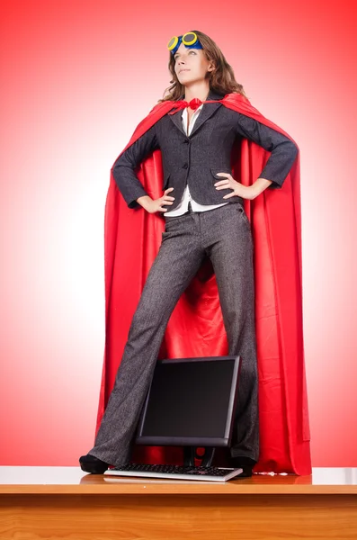 Mujer de negocios en concepto de supermujer —  Fotos de Stock