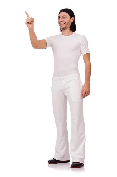 Hombre en ropa deportiva blanca — Foto de Stock
