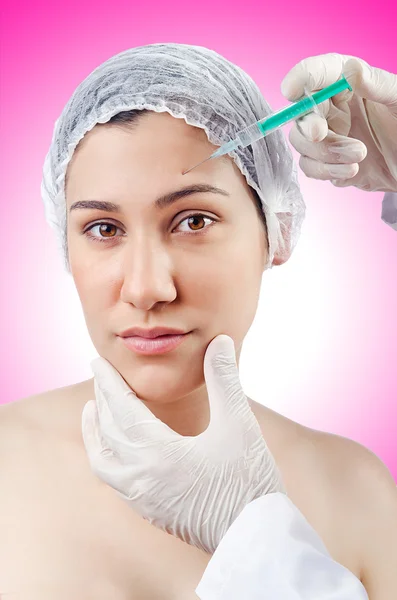 Woman under the plastic surgery — Stock Photo, Image