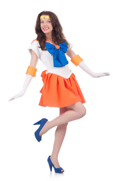 Flicka i sailor moon suit — Stockfoto