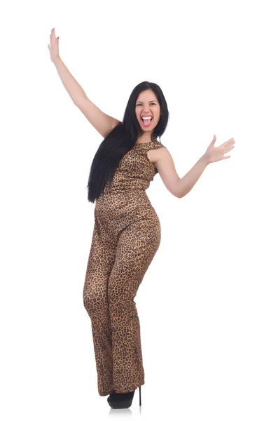 Modelo en traje estampado de leopardo — Foto de Stock