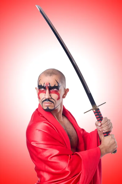 Angry  Man with sword — Stock Photo, Image