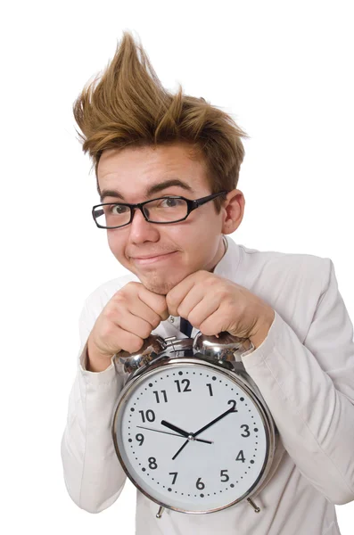 Doctor with alarm clock — Stock Photo, Image