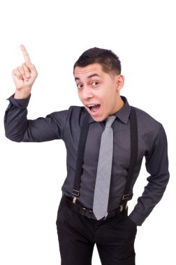 Bir genç adam giyen takım elbise